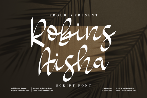 Robins Aisha: An Elegant Script Typeface for Editorial Design